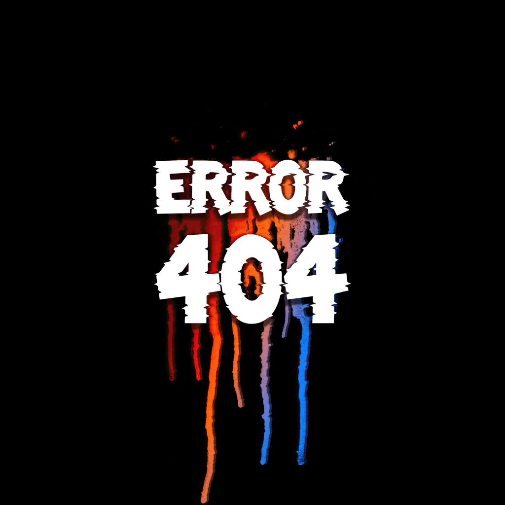 Ошибка error 404 на черном фоне