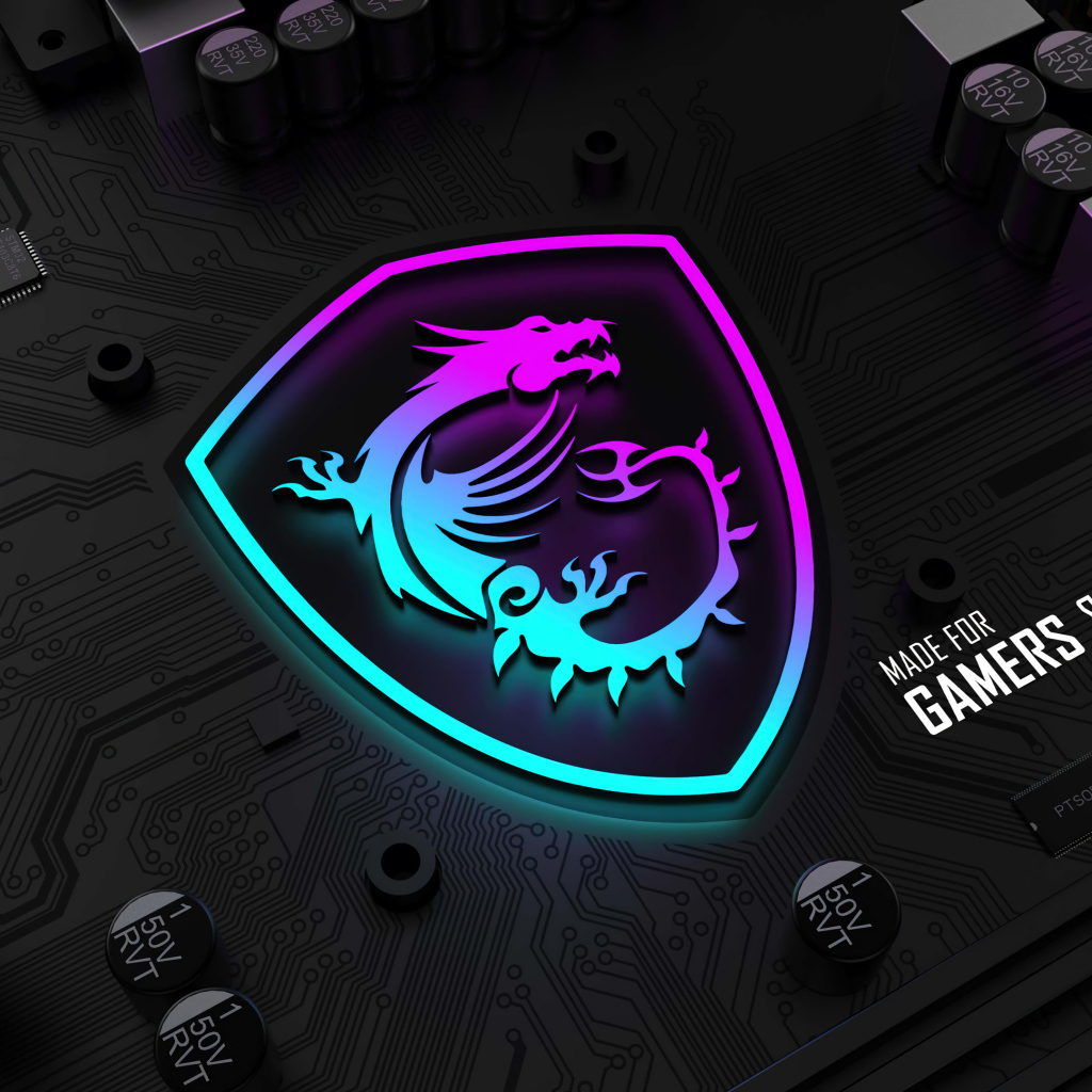 Светящийся логотип msi на плате