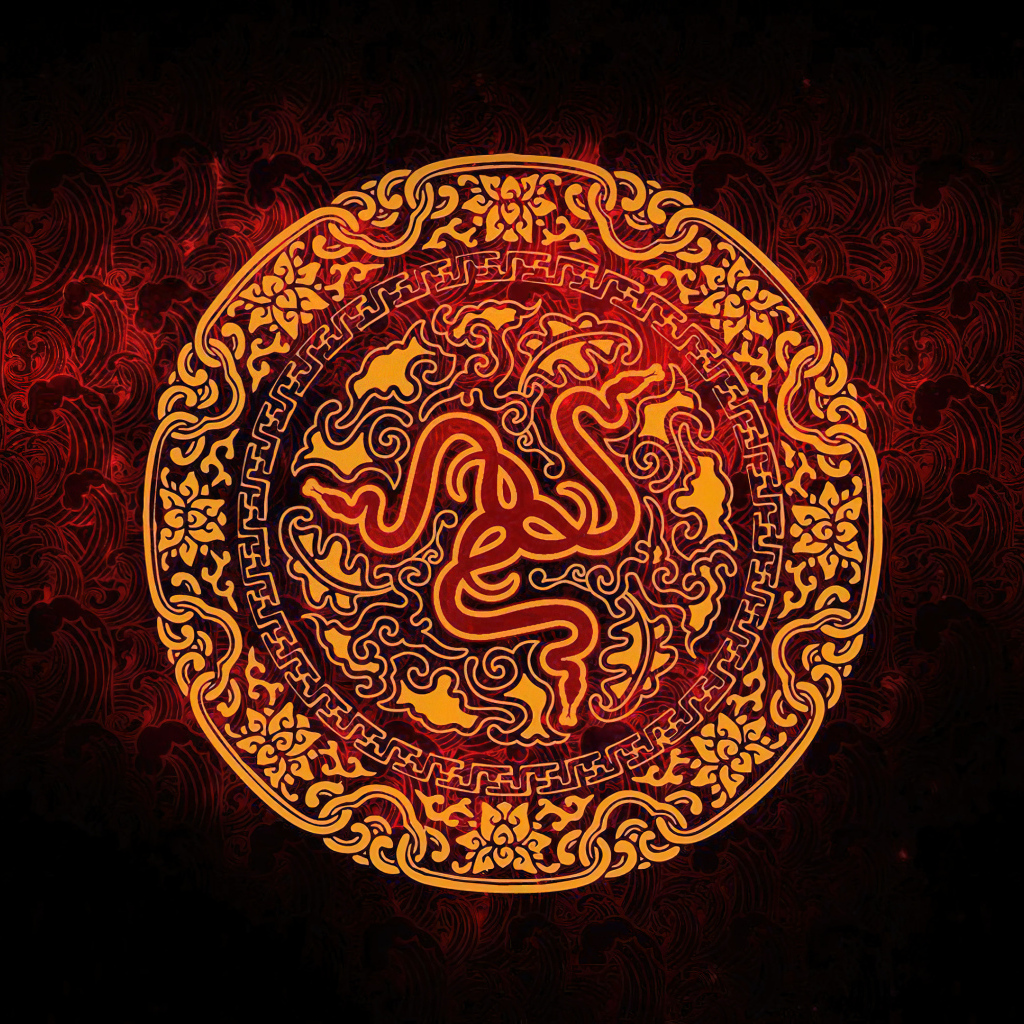 Логотип razer на красивом круглом фоне