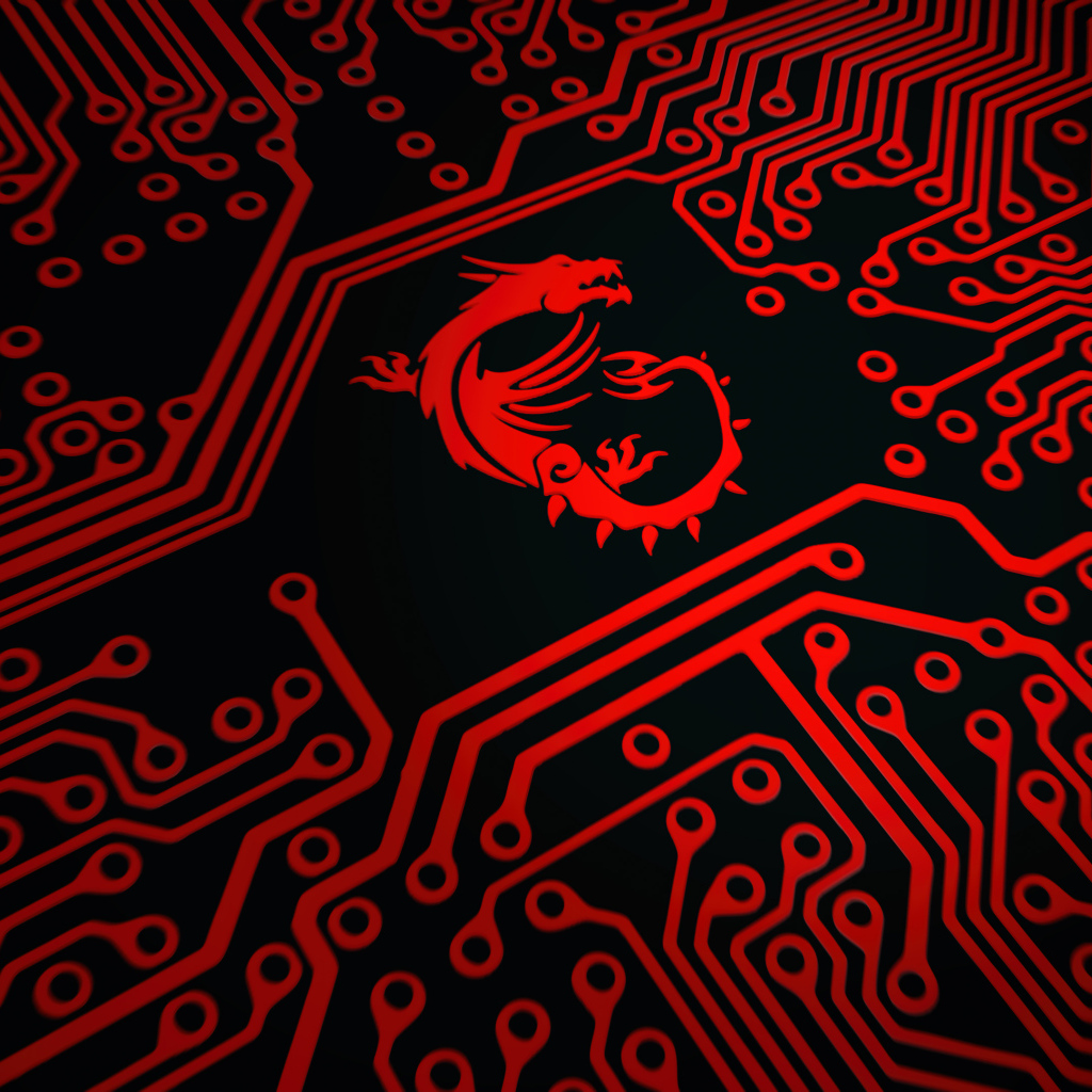 Красный дракон логотип msi на плате
