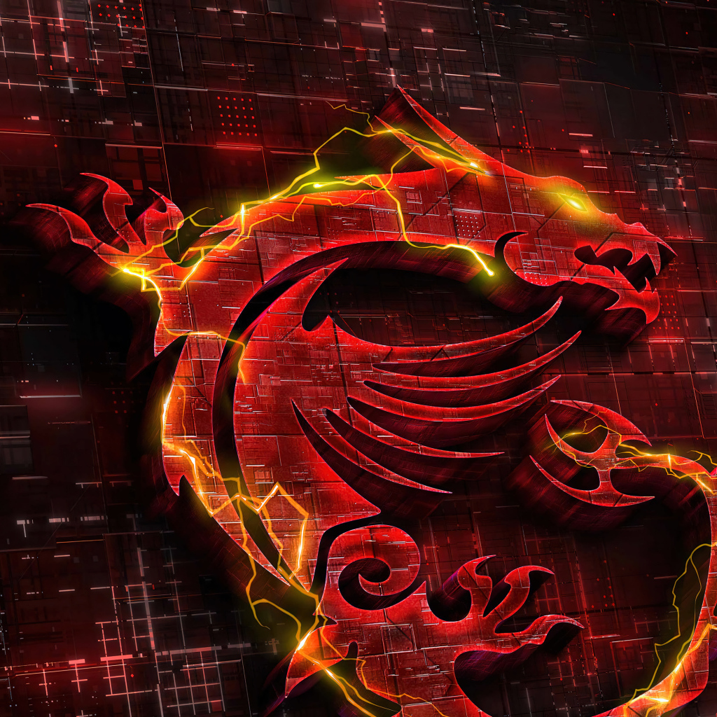 Красный логотип msi крупным планом