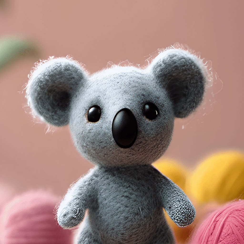 Игрушечная коала из шерсти
