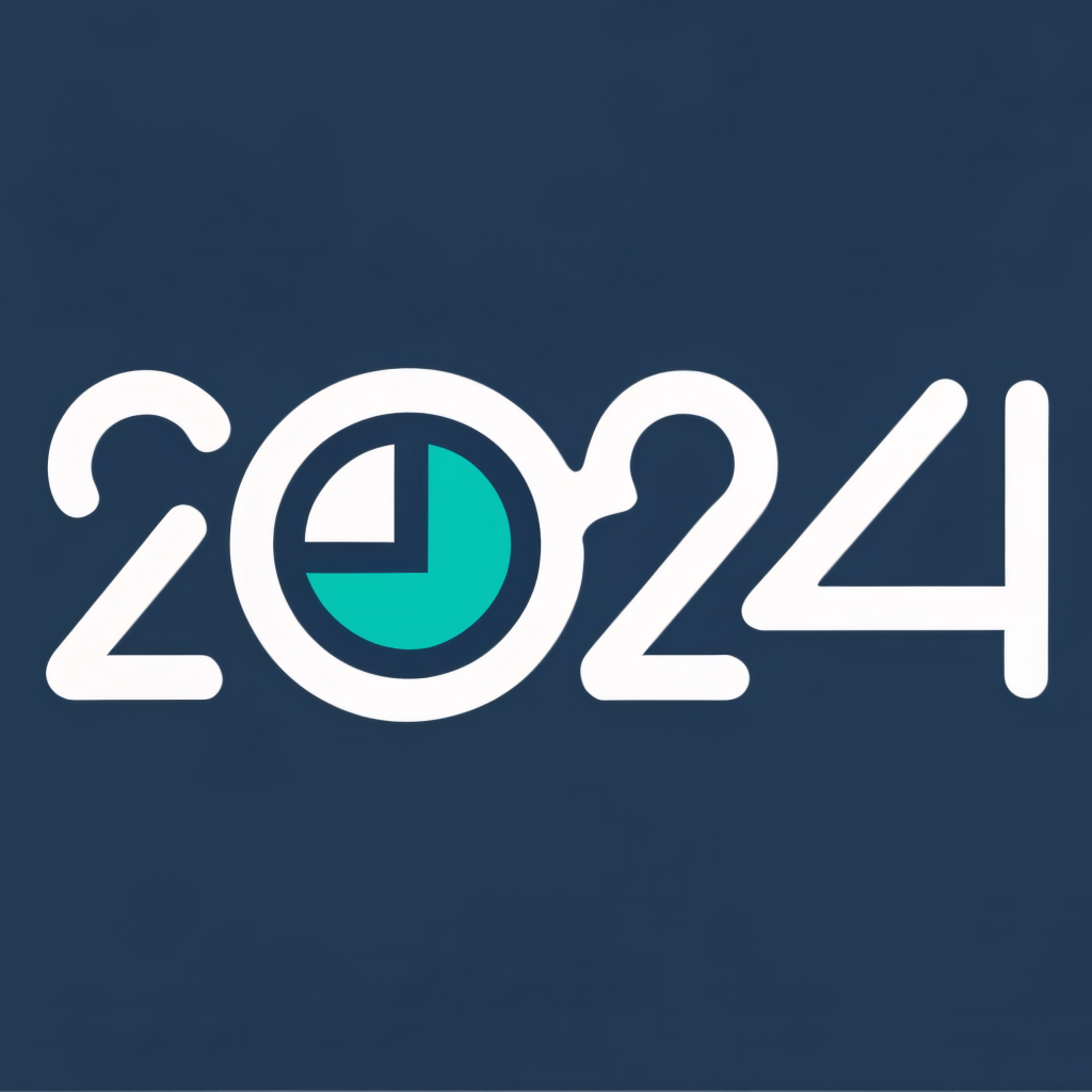 Белые цифры 2024 на сером фоне