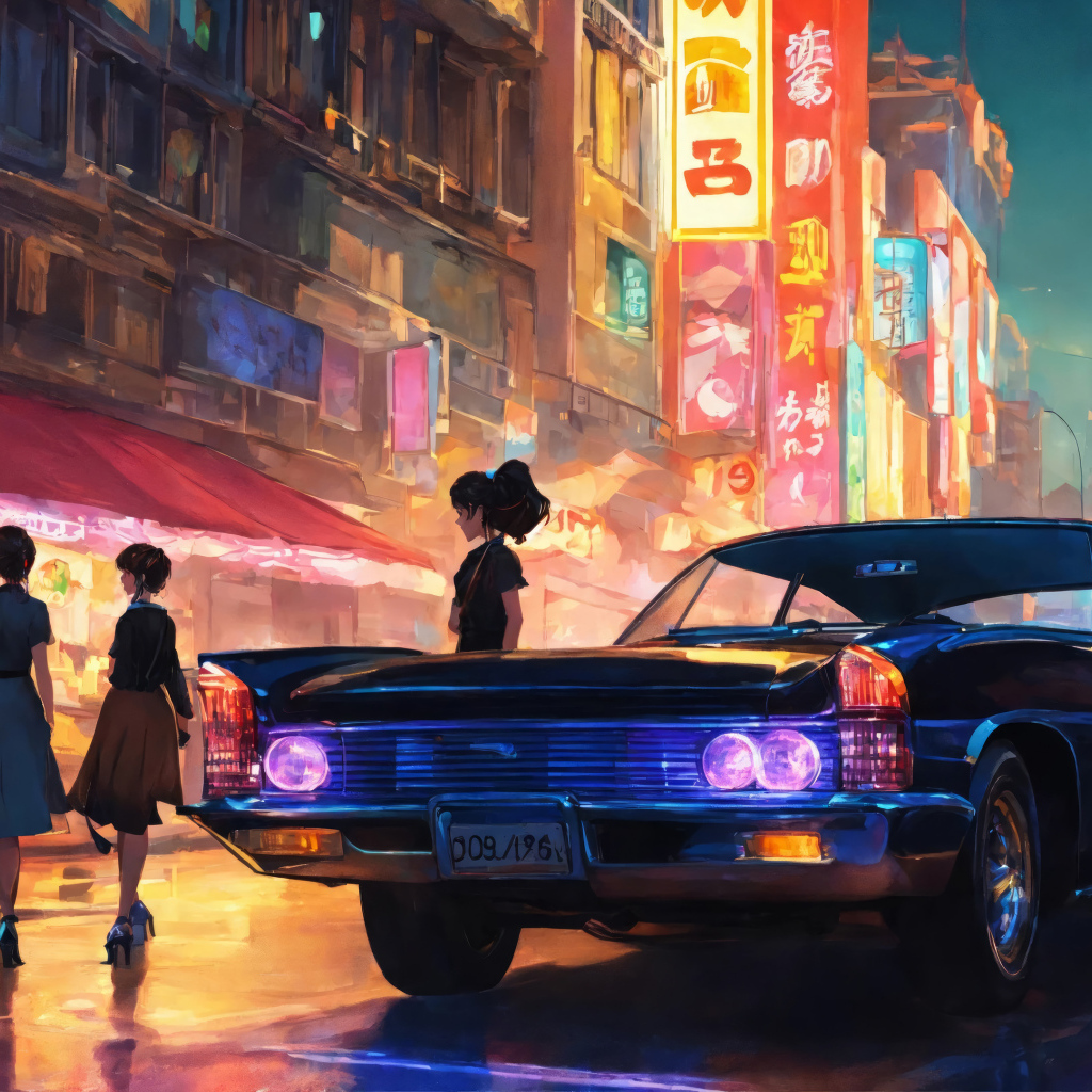 Черный автомобиль на улице в Китае