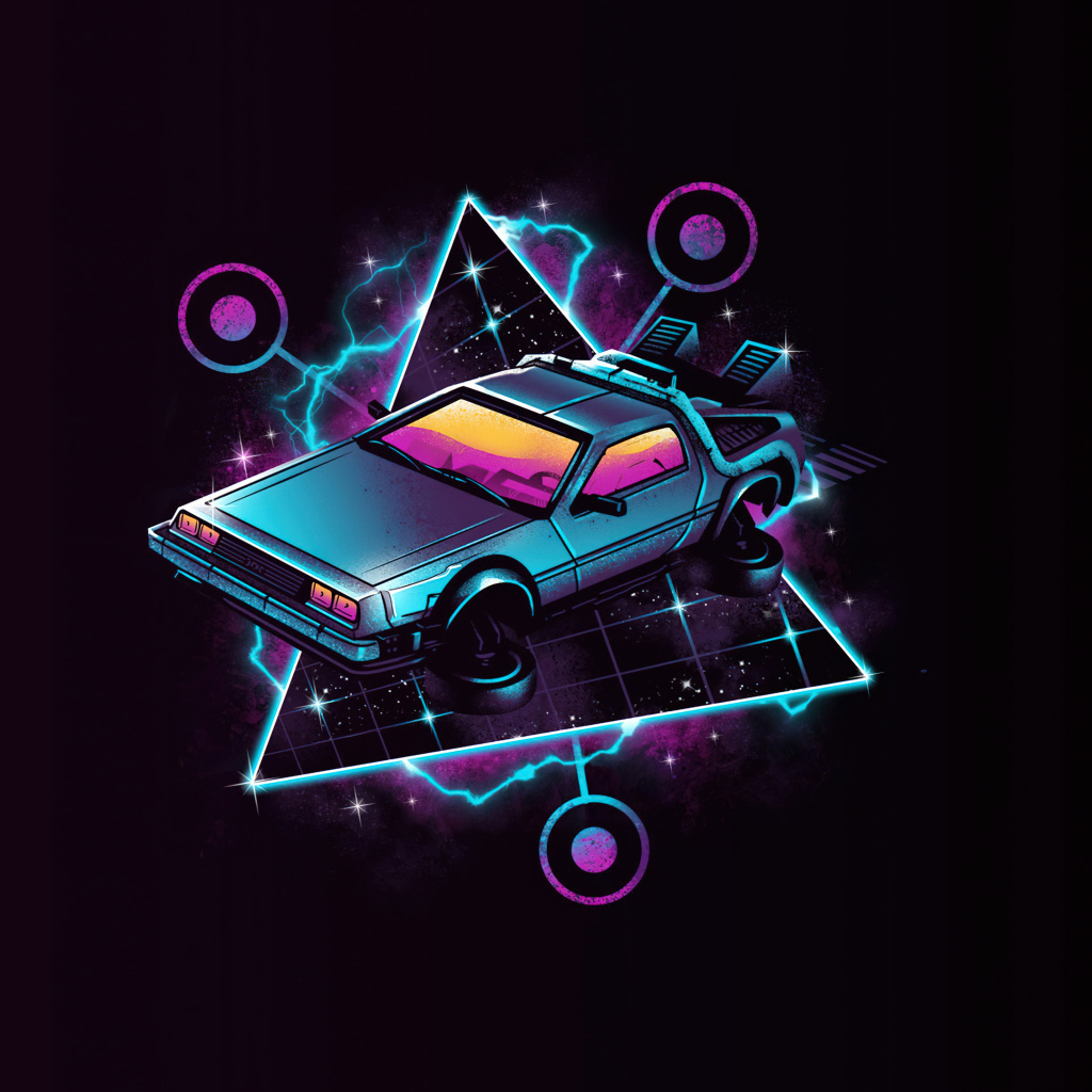 Нарисованный автомобиль на черном фоне