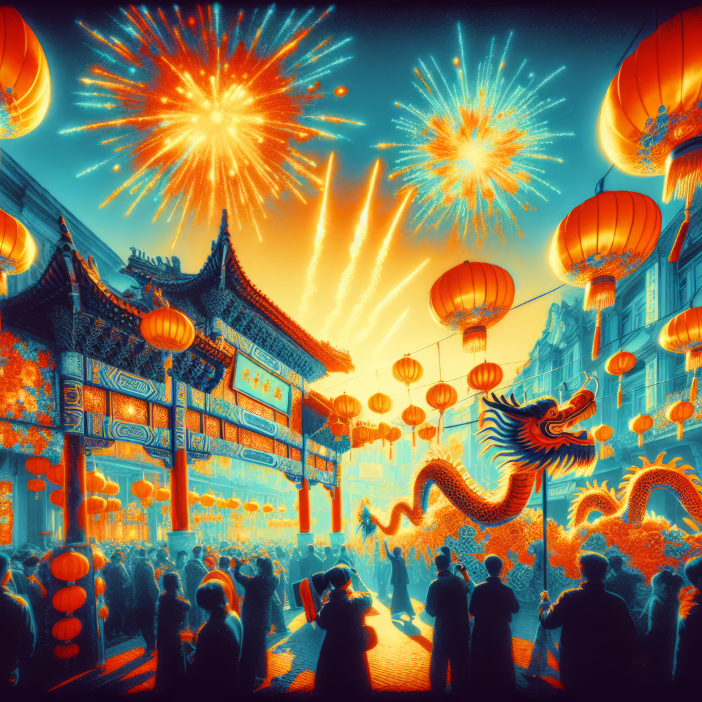 Новый год на улице Китайского города