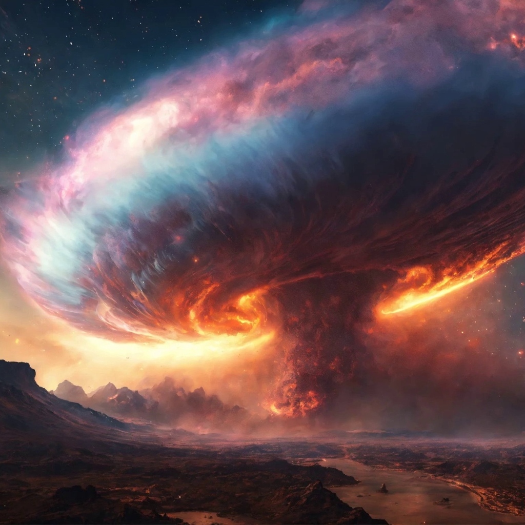 Фантастическое торнадо в небе