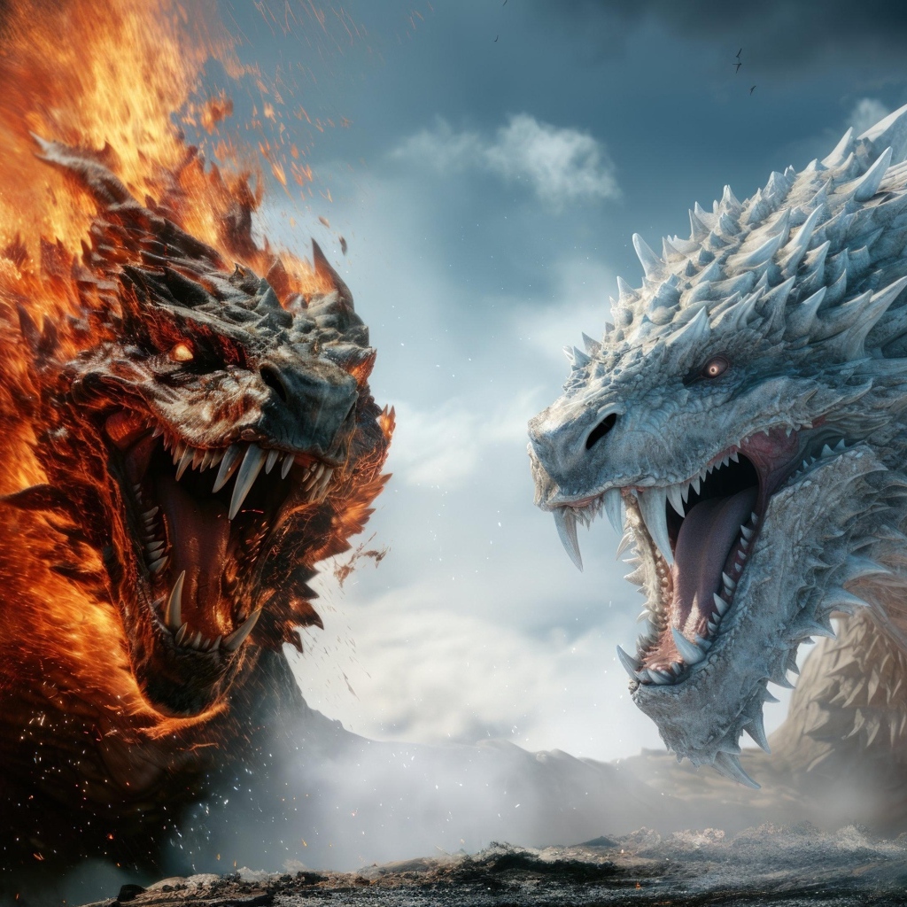 Огненный и ледяной драконы сошлись в битве