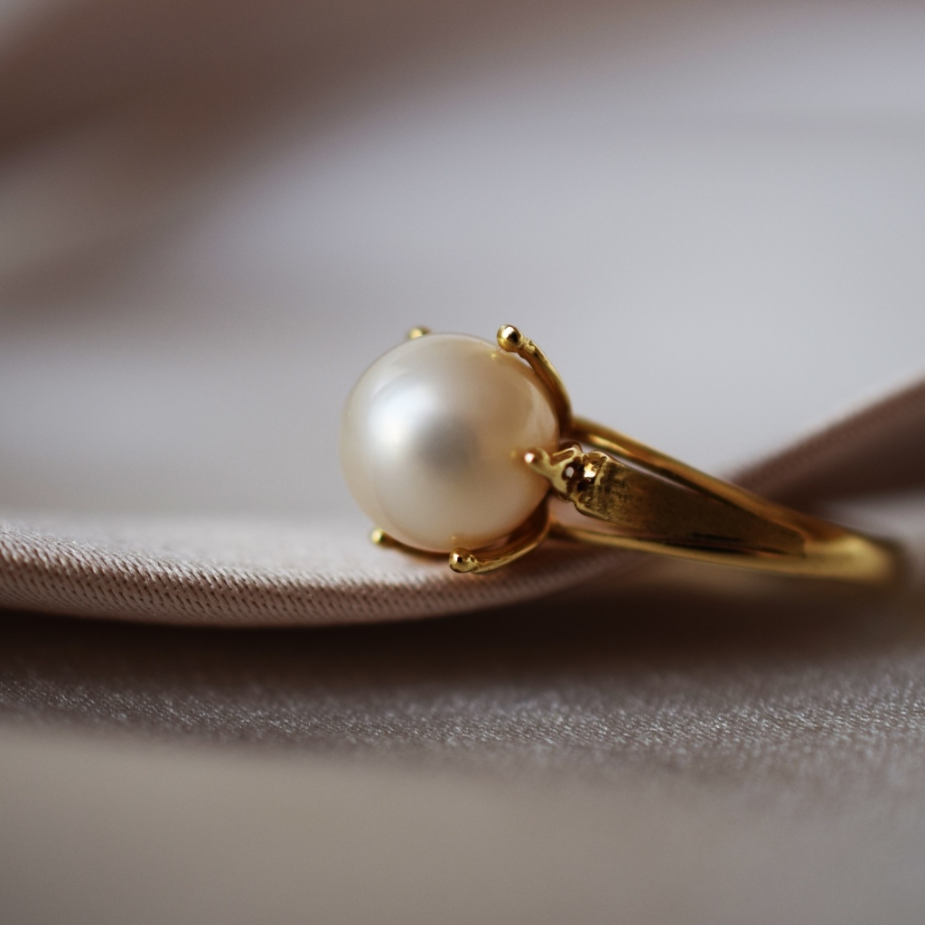 Золотое кольцо с жемчугом 