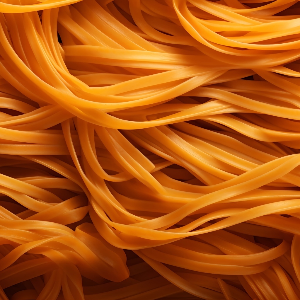 Оранжевые спагетти крупным планом