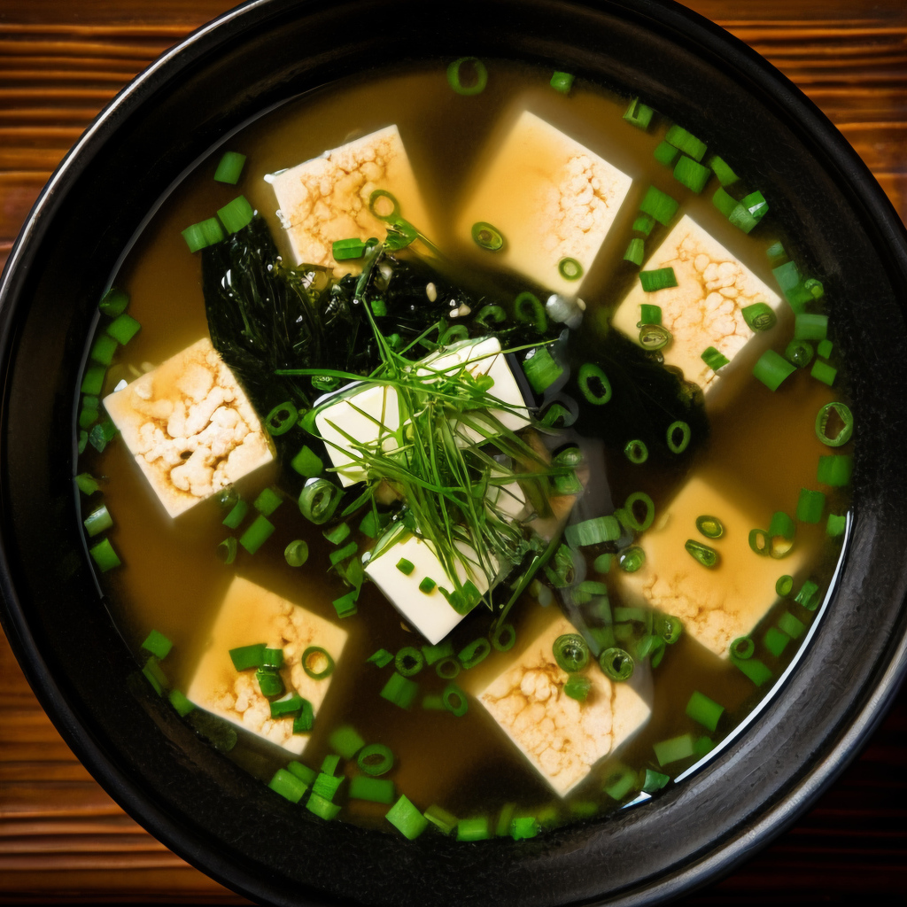Суп с сыром тофу и морепродуктами
