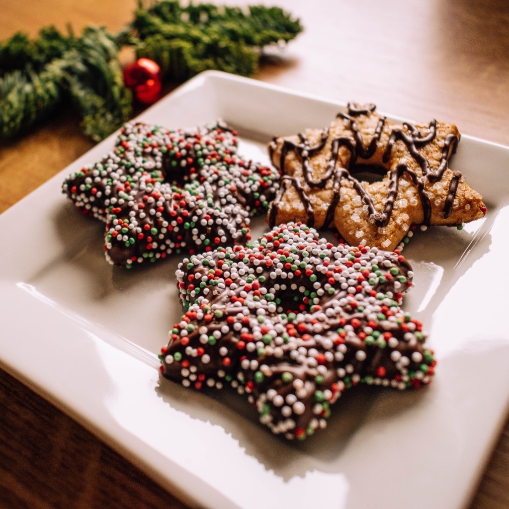 Рождественское печенье в форме звезды