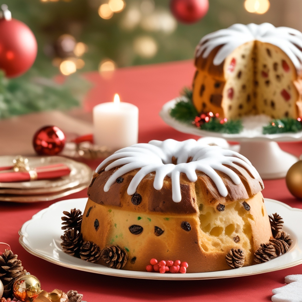 Праздничный кекс с глазурью на столе