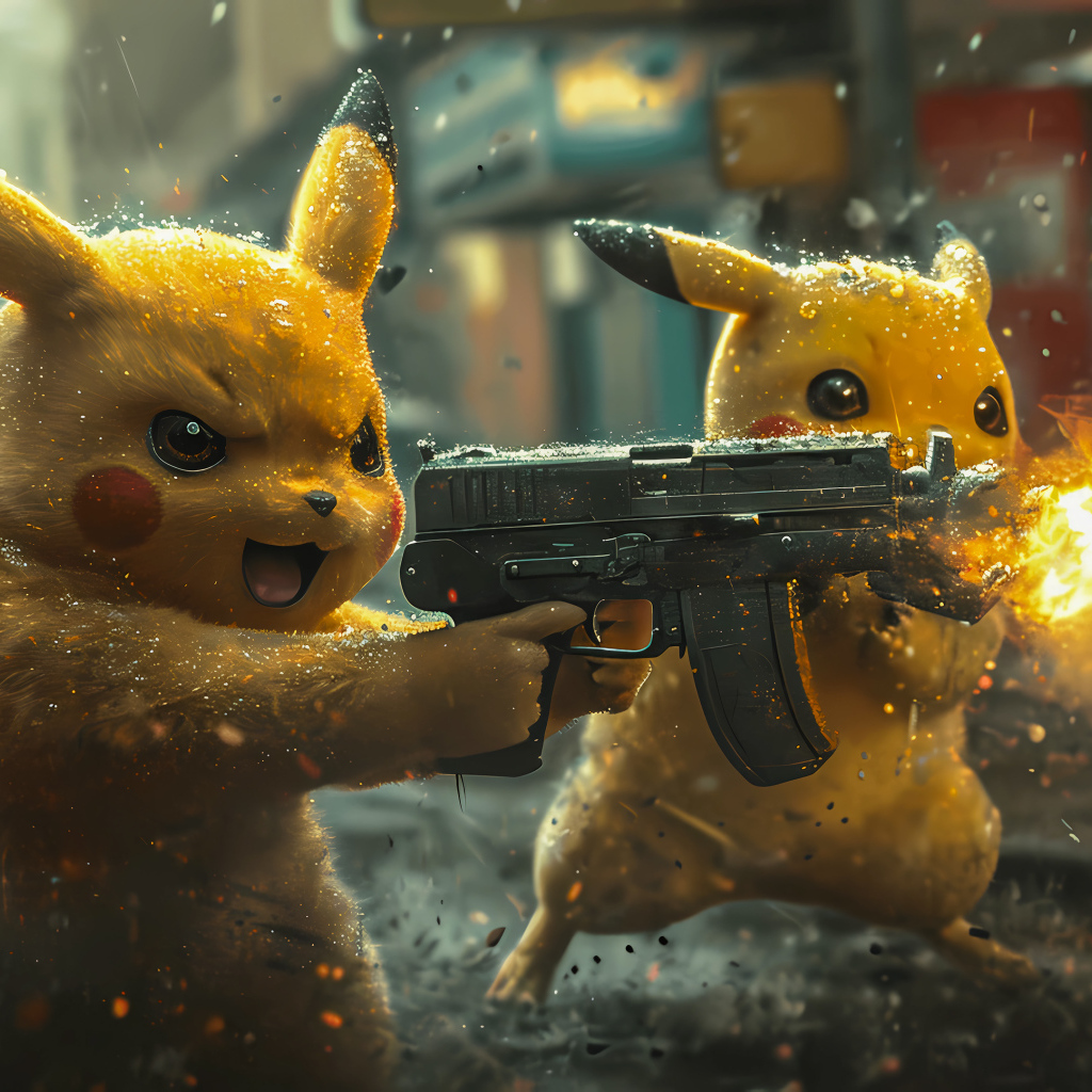 Покемоны Пикачу с автоматами