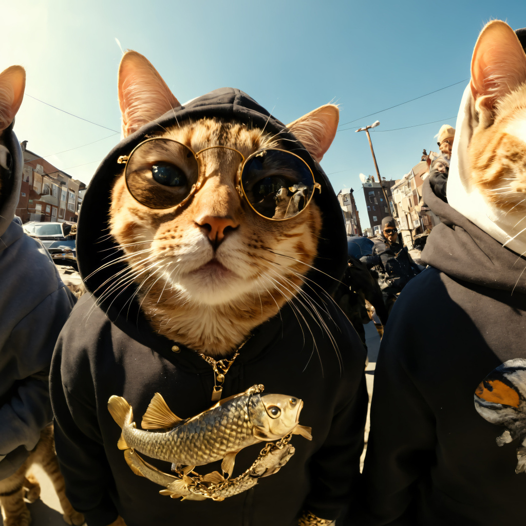 Три кота в худи и очках