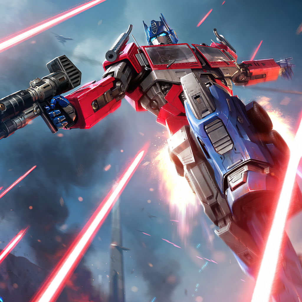 Робот с оружием в городе