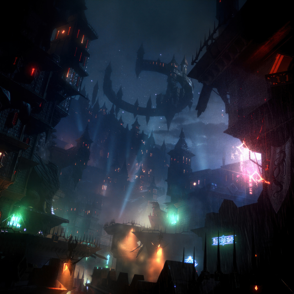 Скриншот города в компьютерной игре Dragon Age: The Veilguard, 2024