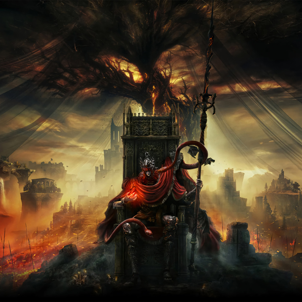 Персонаж на троне новая компьютерная игра Elden Ring: Shadow of the Erdtree