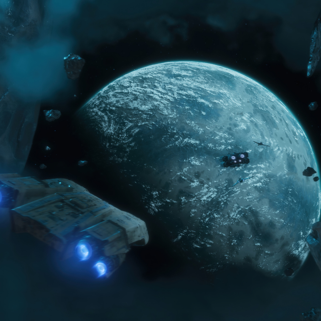 Вид на планету в компьютерной игре Star Wars Outlaws, 2024