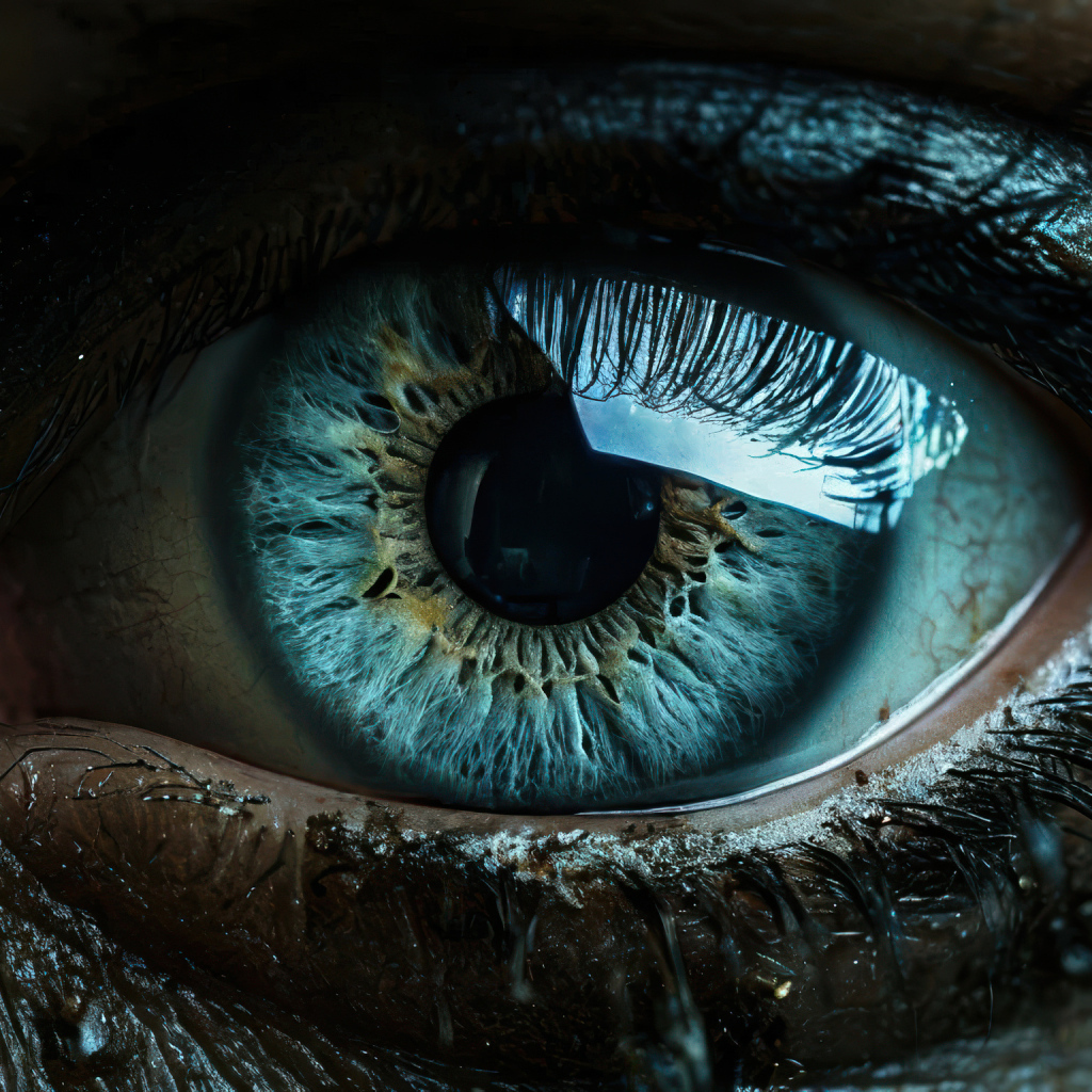 Накрашенный голубой женский глаз