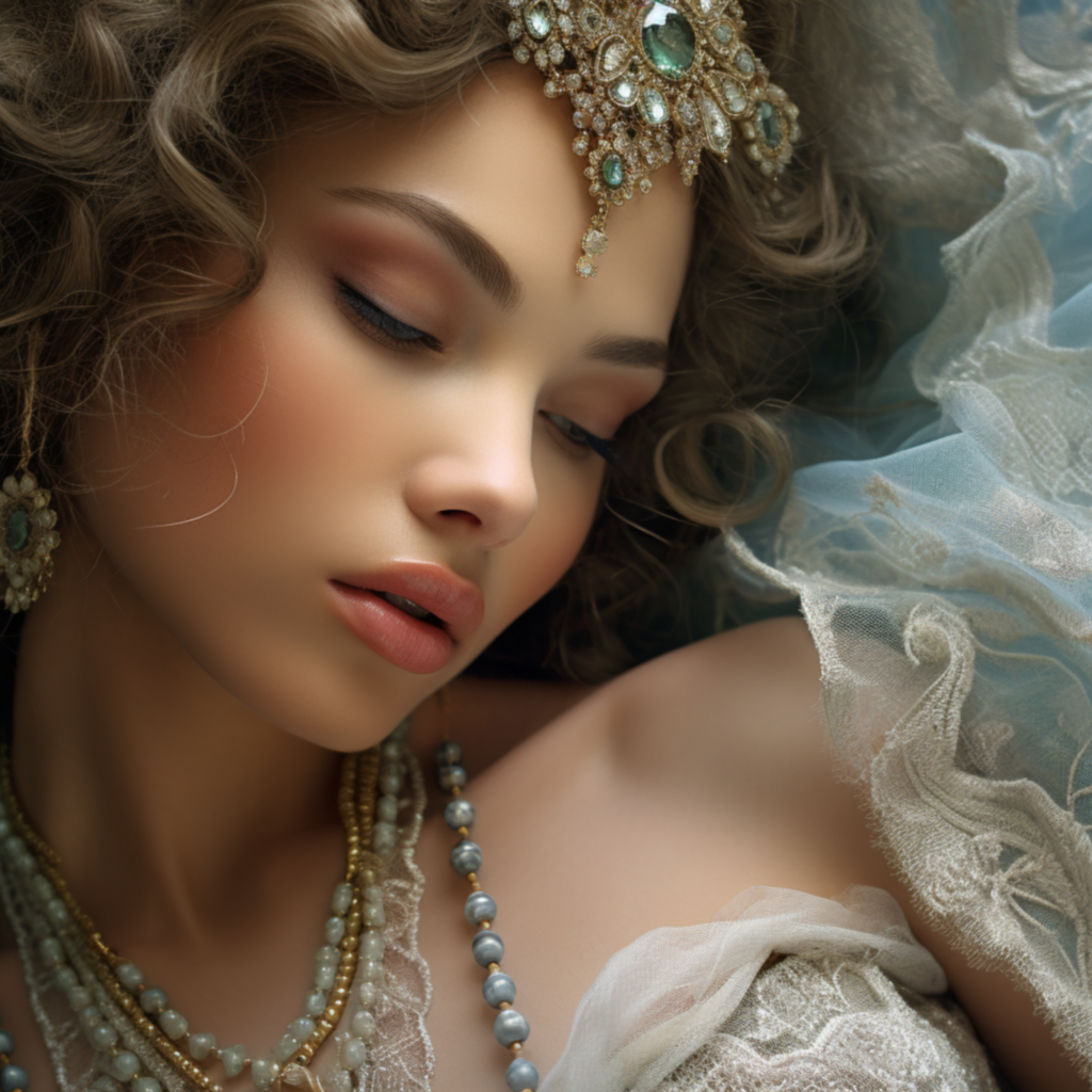 Красивая девушка принцесса с украшениями