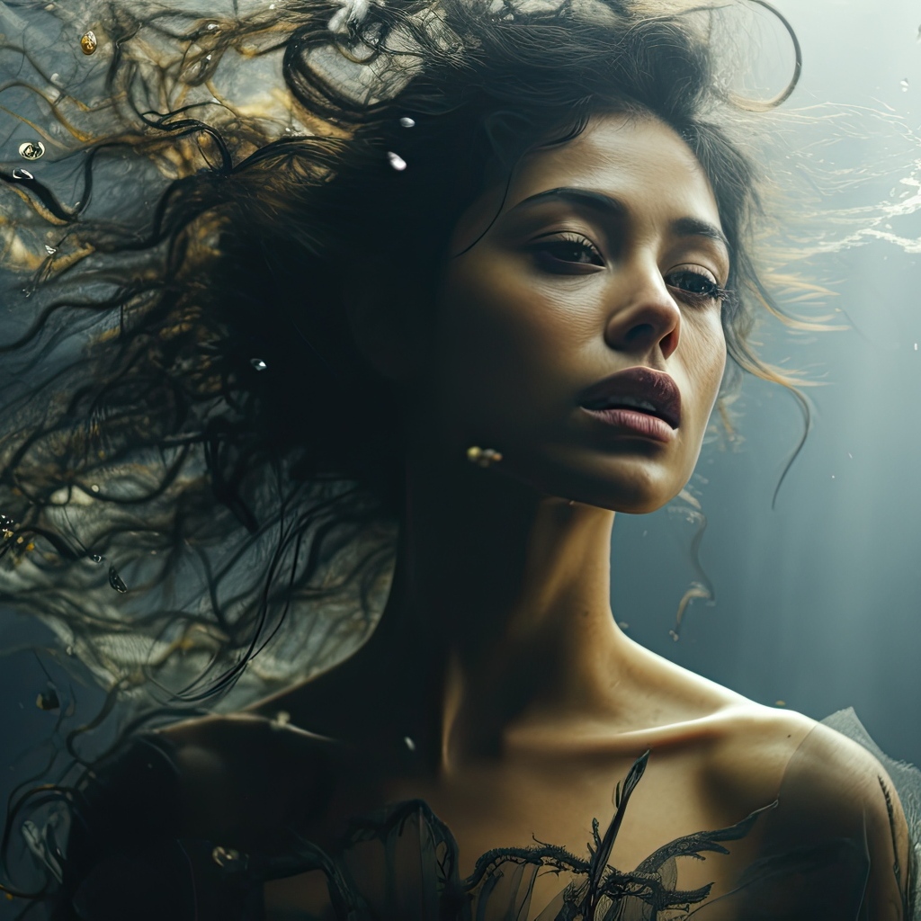 Ветер развивает волосы красивой девушки