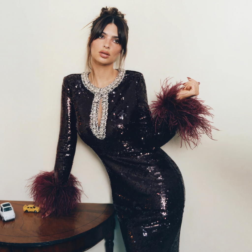 Модель Эмили Ратаковски в красивом платье