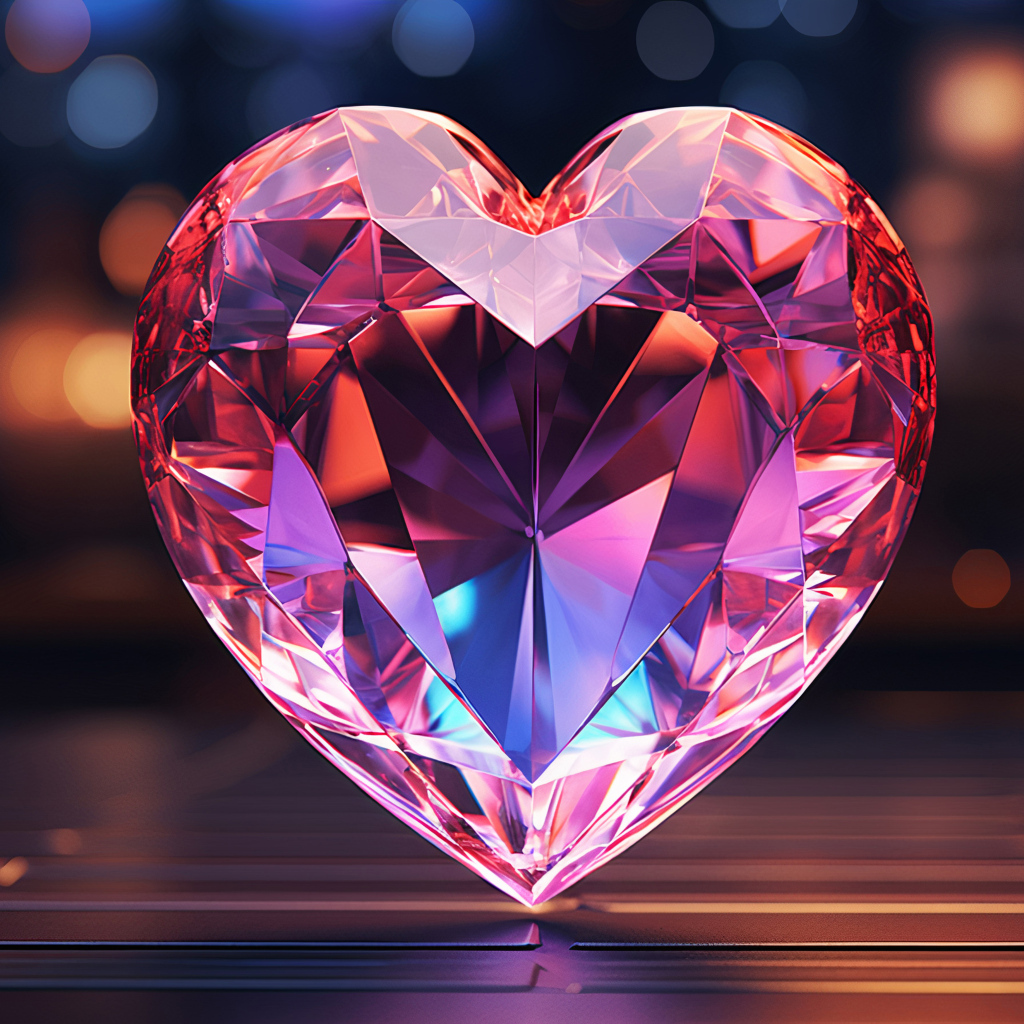 Большое розовое драгоценное сердце