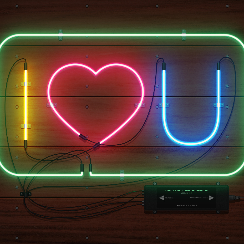 Неоновая вывеска с надписью я тебя люблю