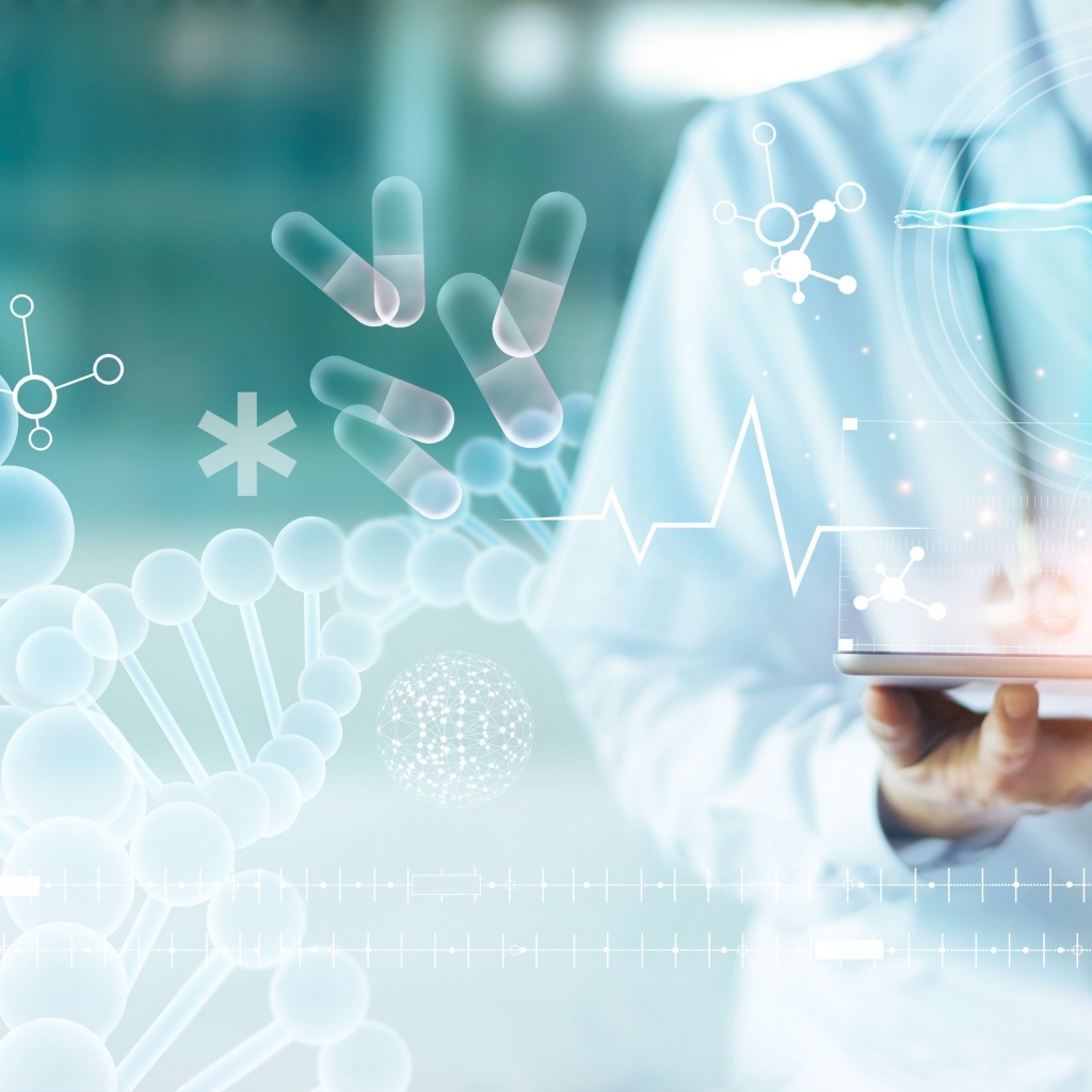 Спираль ДНК с врачом