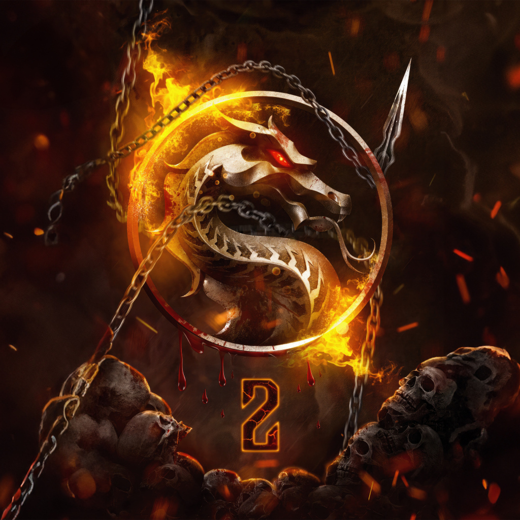 Огненный постер нового фильма Мортал Комбат 2, 2024