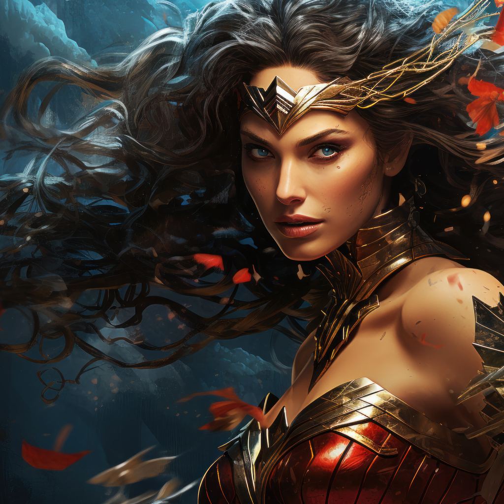 Супер женщина воин в костюме