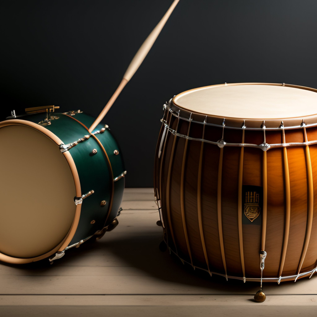 Барабаны на сером фоне