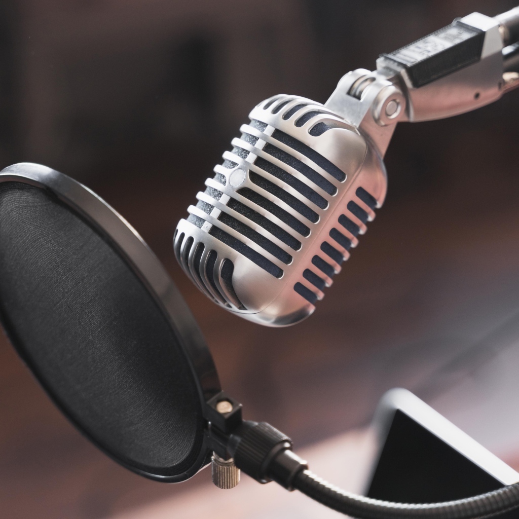 Студийный микрофон с фильтром 