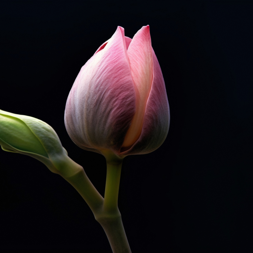 Розовых цветок лотоса на черном фоне