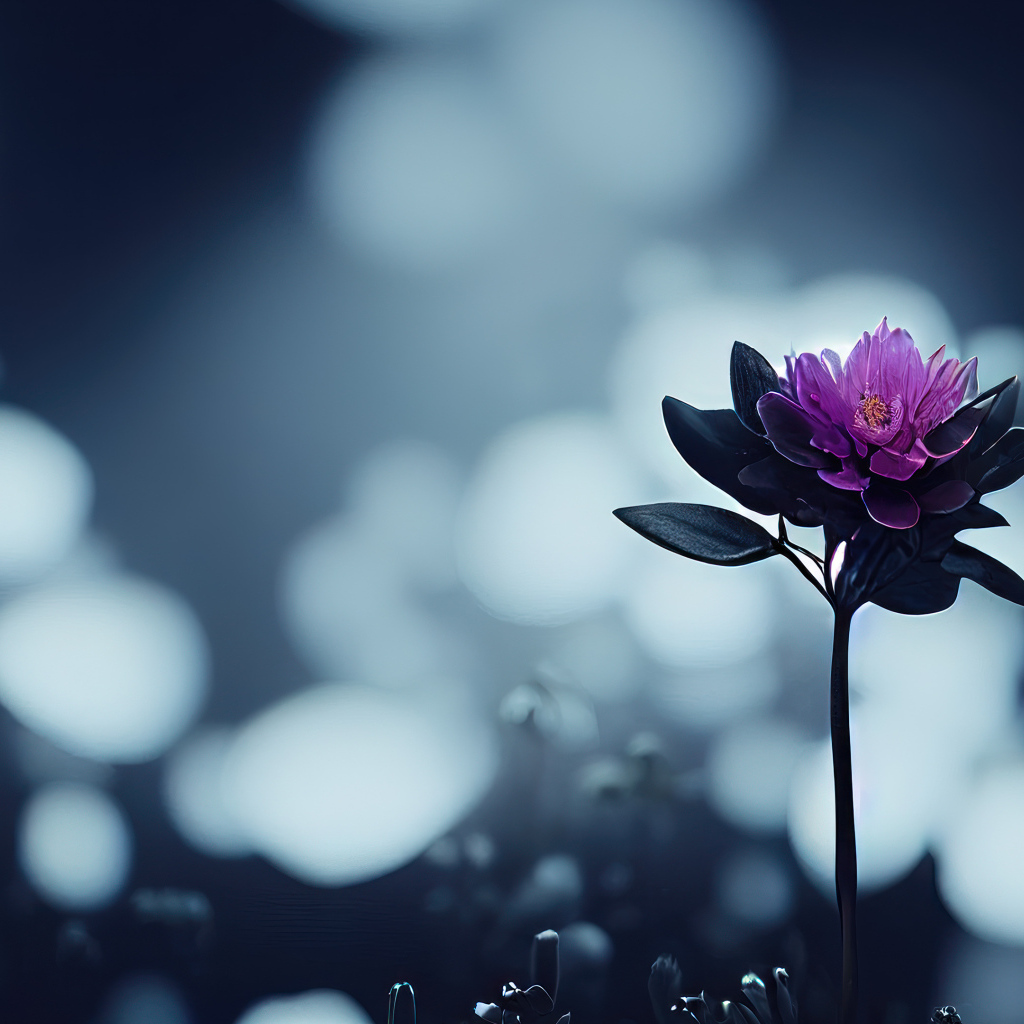 Маленький фиолетовый цветок крупным планом