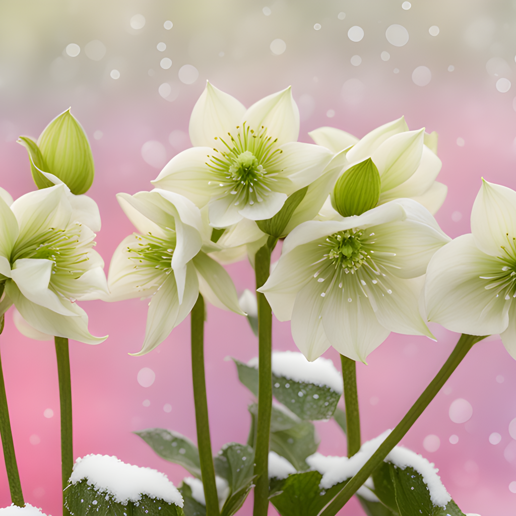 Белая рождественская роза на розовом фоне