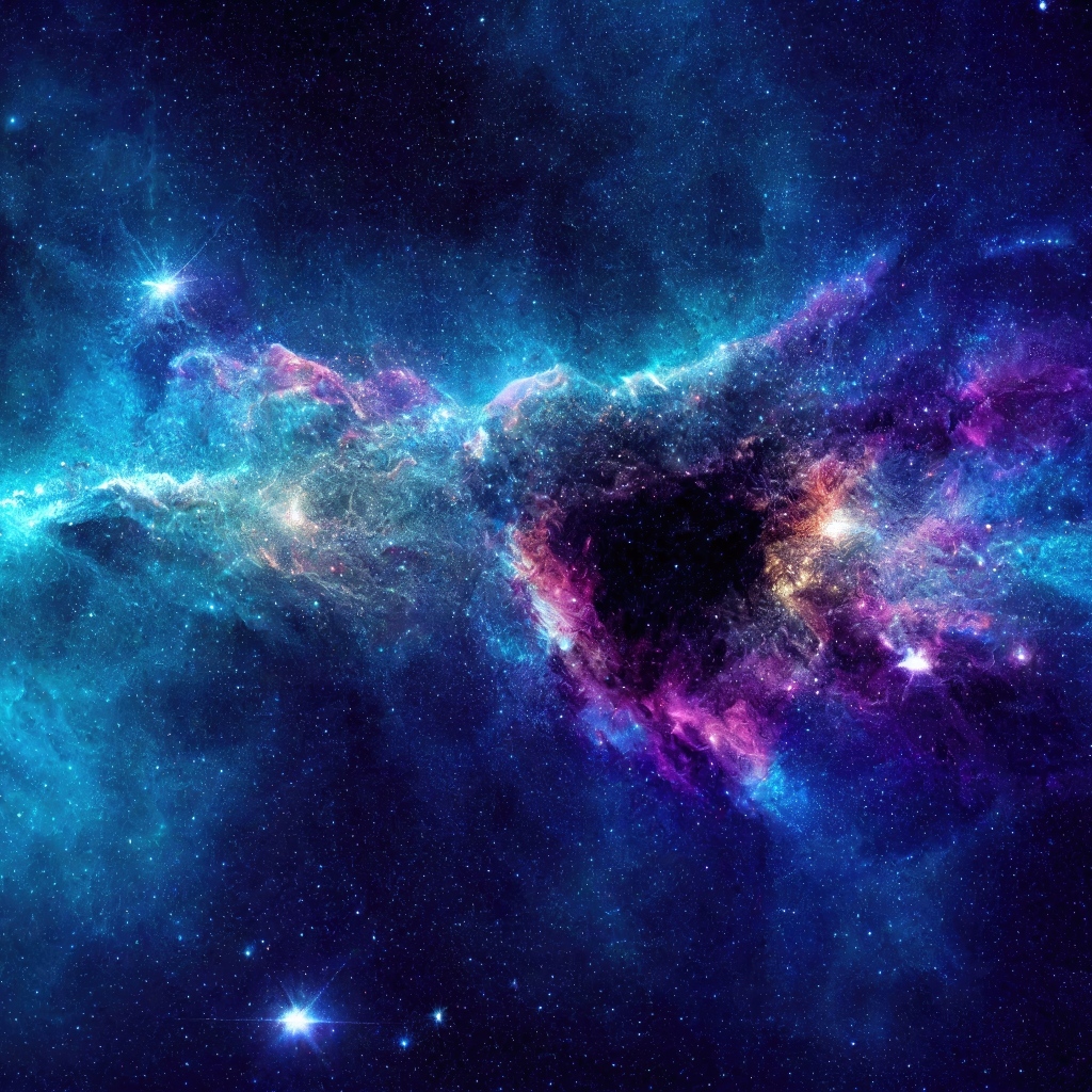 Яркая космическая туманность со звездами