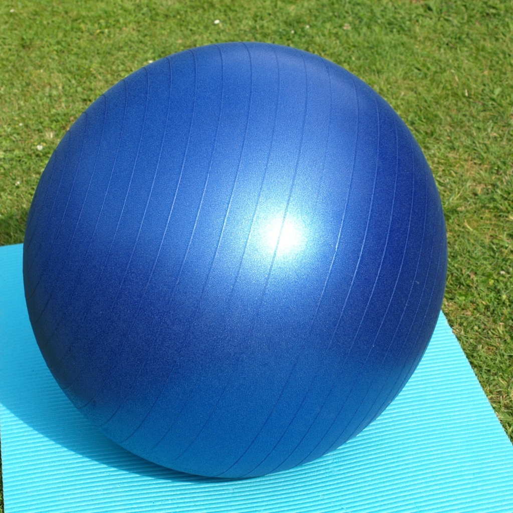 Large blue fitness ball