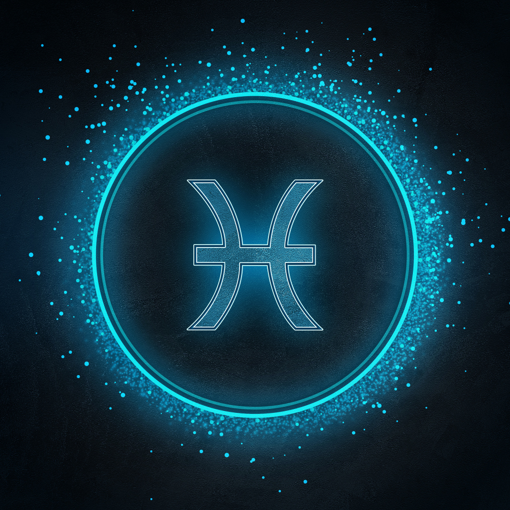 Синий яркий знак рыбы