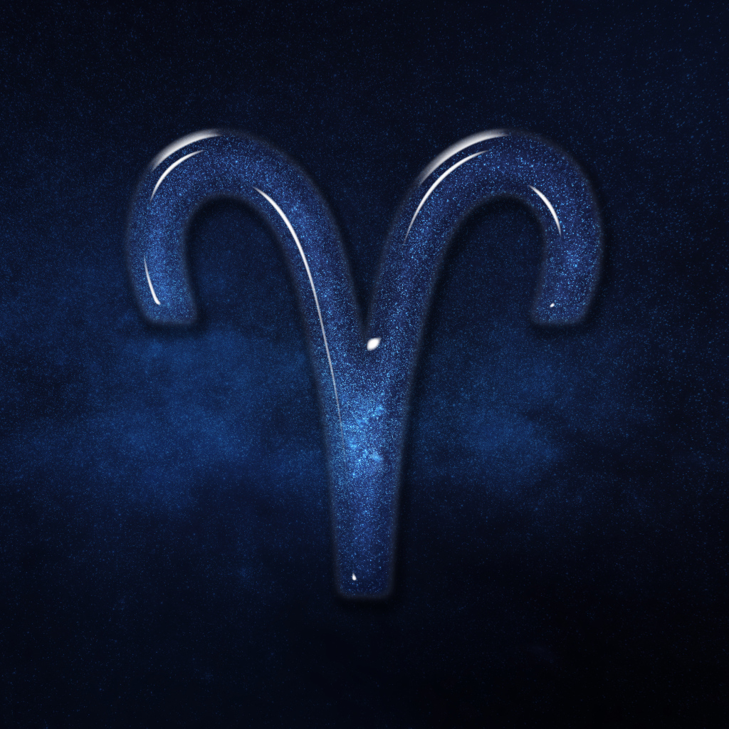 Синий блестящий знак зодиака  Телец
