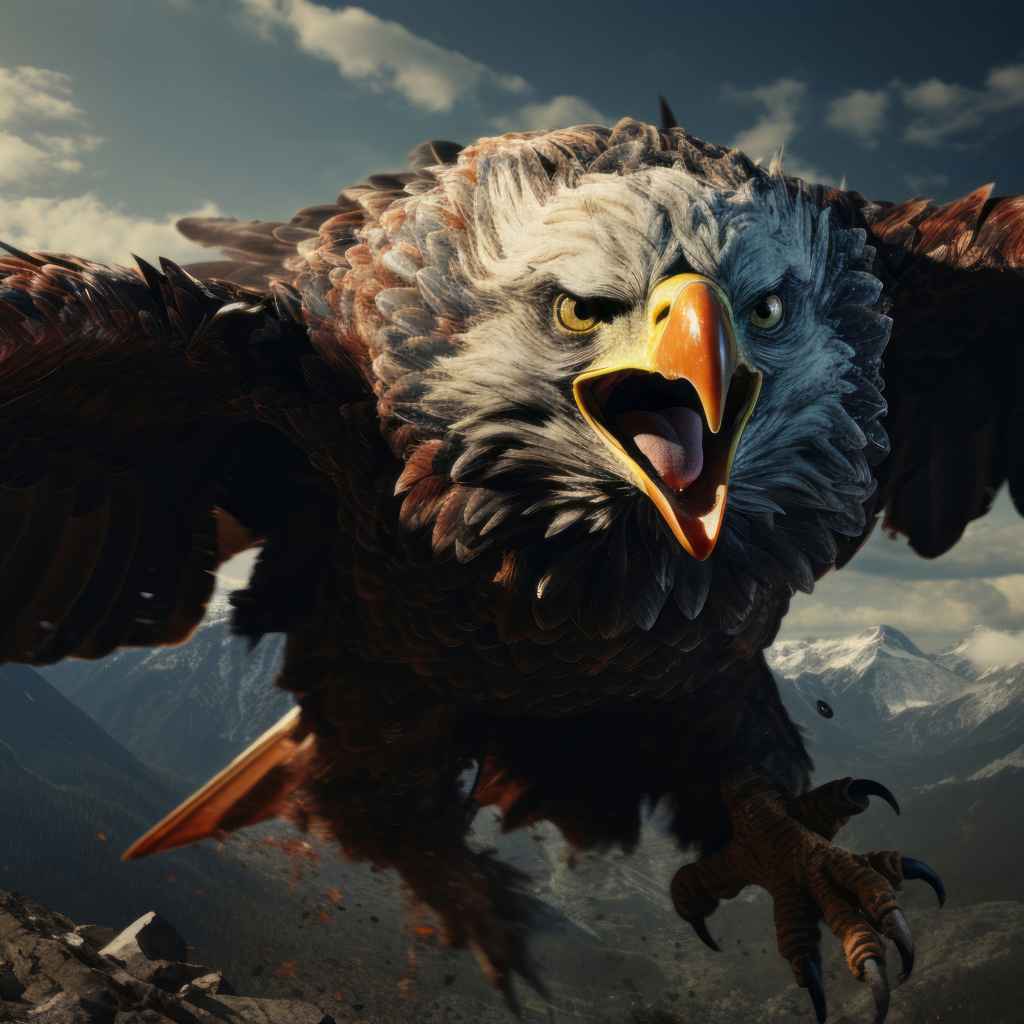 Большой хищный орел готовится напасть