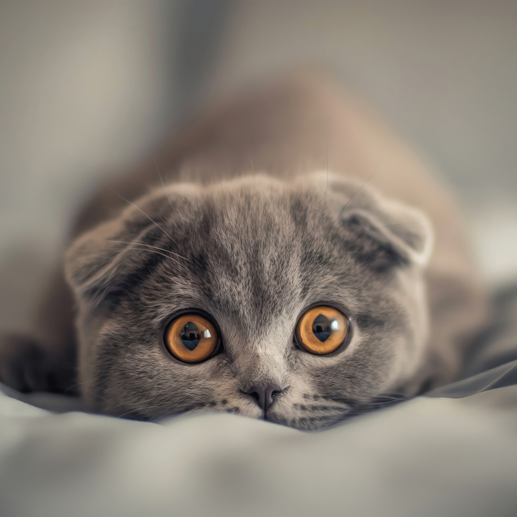 Вислоухий шотландский котенок с коричневыми глазами