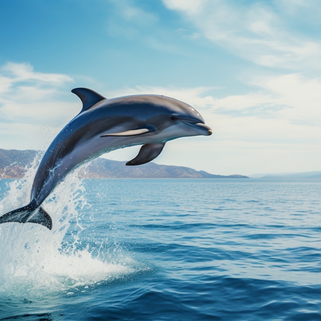 Дельфин выпрыгивает из воды