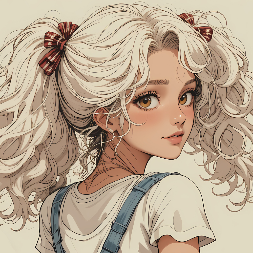 Девушка аниме с белыми волосами