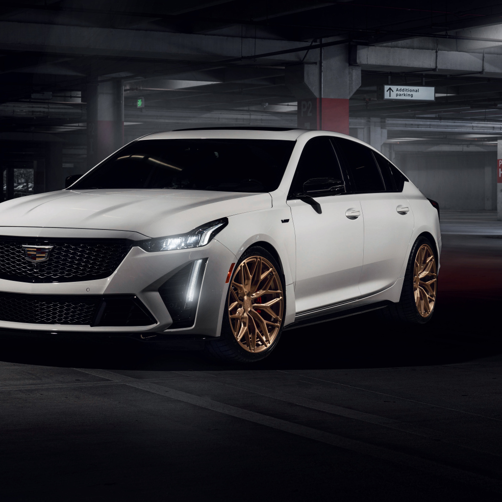 Белый автомобиль Cadillac CT5-V Blackwing