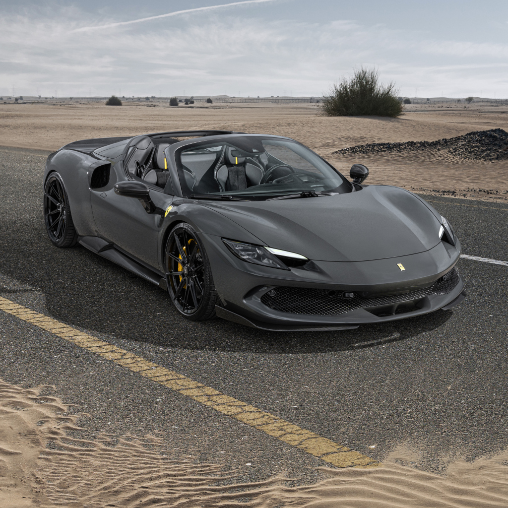 Спорткар Novitec Ferrari 296 GTS Aero 2024 года на дороге