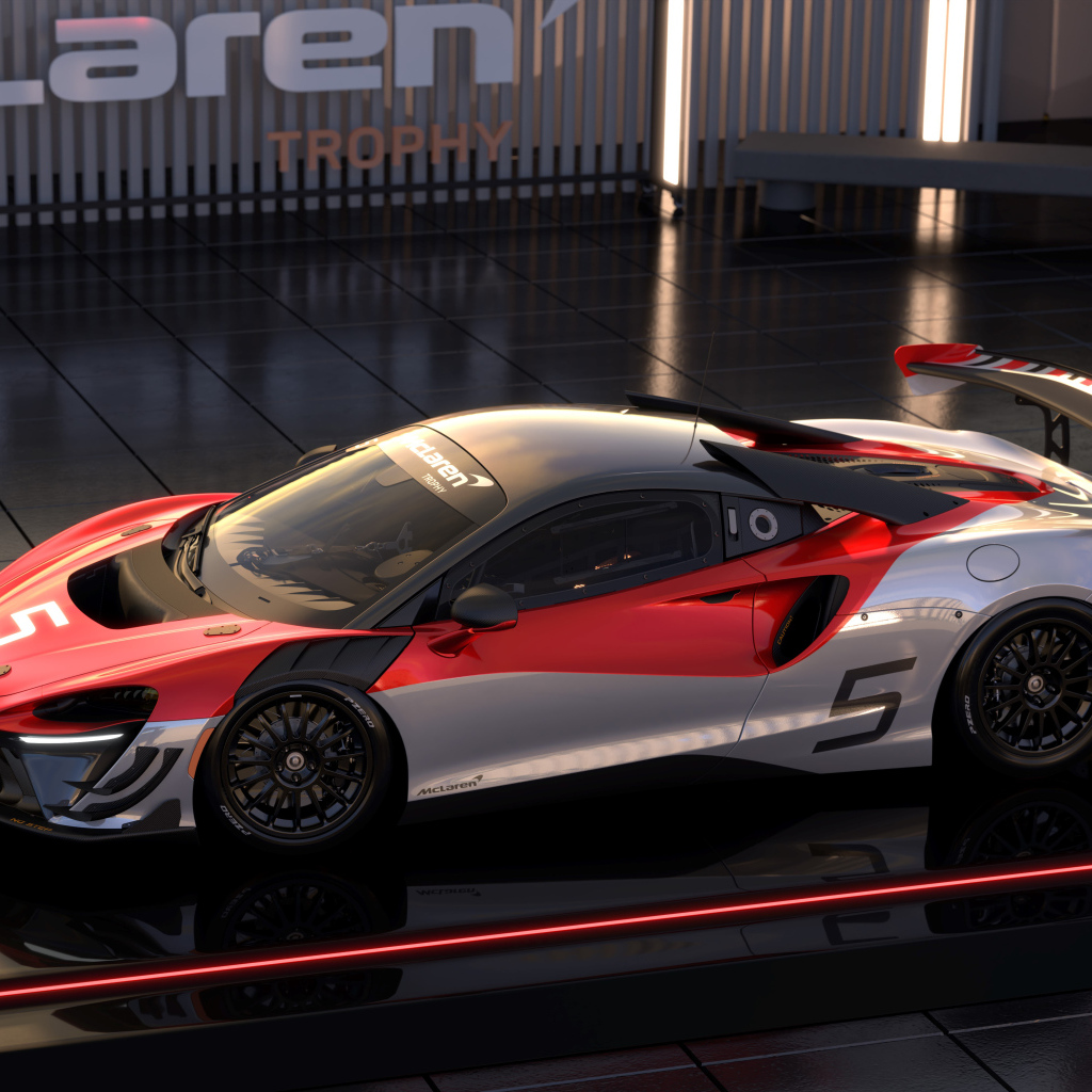 Быстрый гоночный автомобиль McLaren Artura Trophy EVO