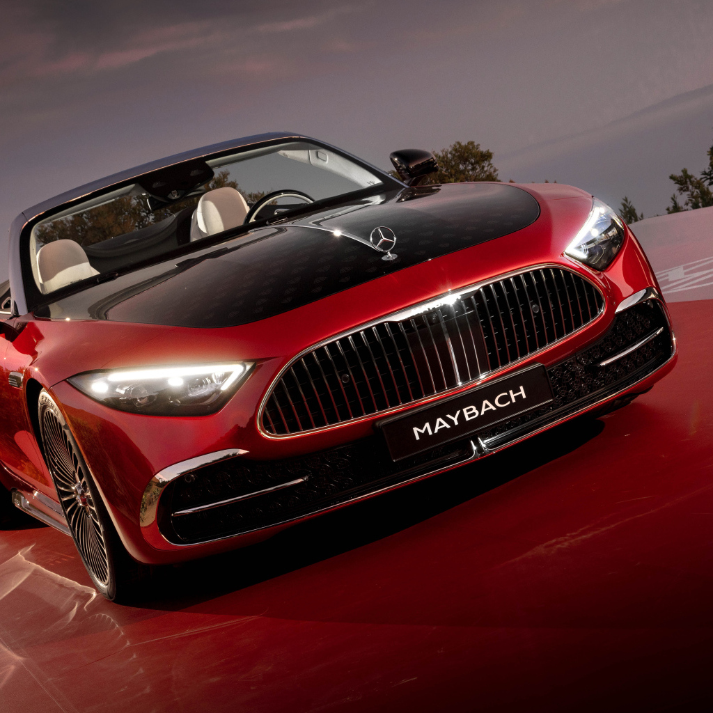 Красный Mercedes-Maybach SL 680 Monogram Series 2024 года
