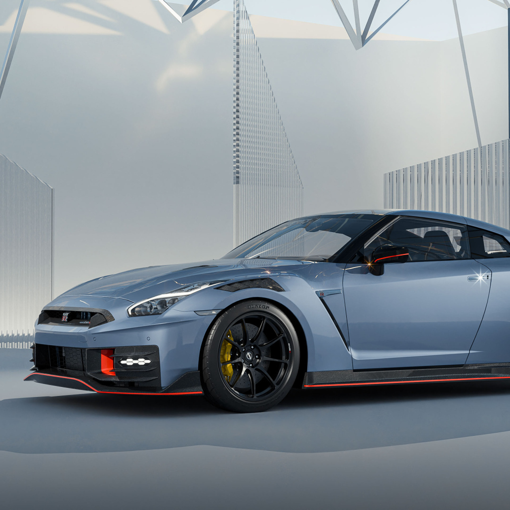 Вид сбоку на автомобиль Nissan GT-R Nismo